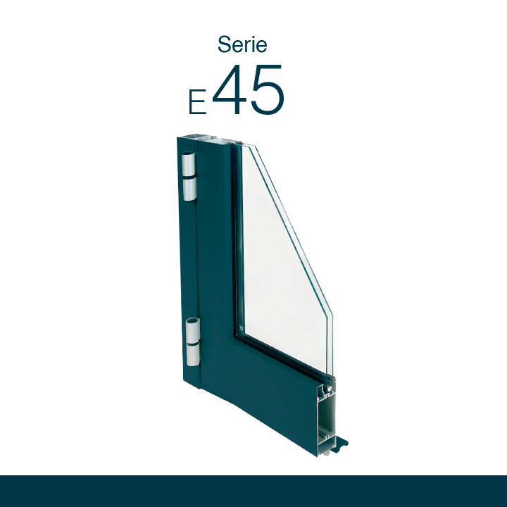 Serie-E-45 Puerta practicable diseñada especialmente para entradas de tráficos medios e intensivos