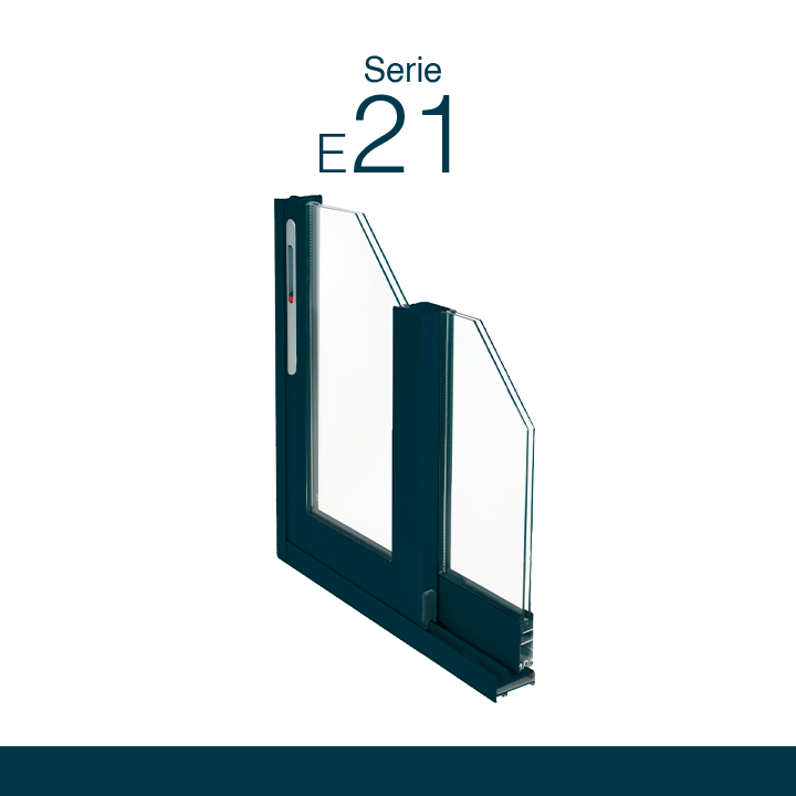 Sistema-E21 Ventana y balconera corredera, con una gran variedad de soluciones gracias a su extensa gama de perfiles y accesorios