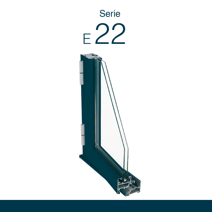 Serie-E-22 Sistema de ventana, balconera y puerta practicable