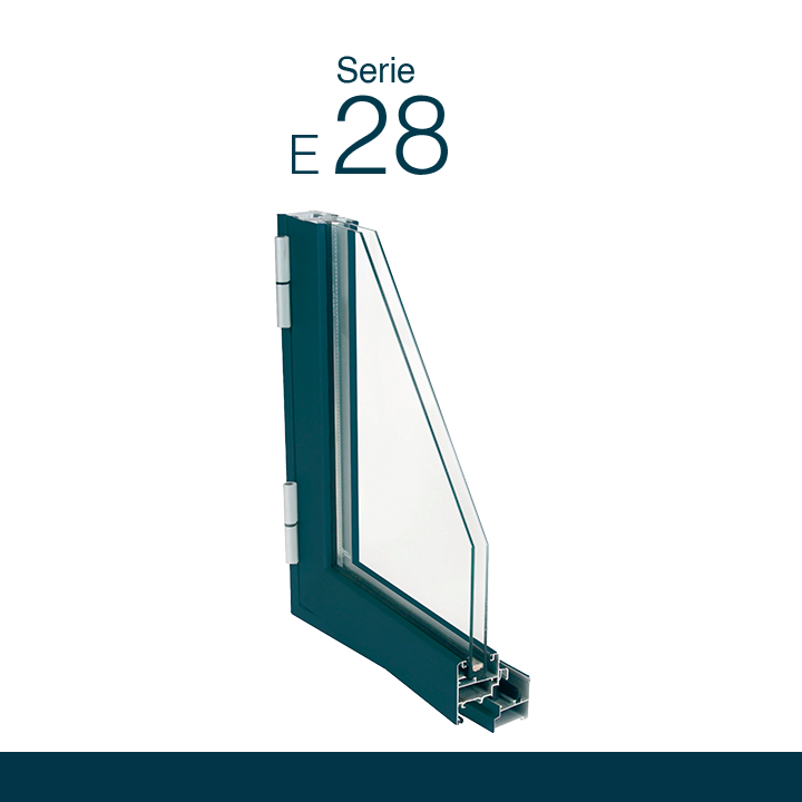 Serie-E28 Sistema de ventana y balconera practicable. Se complementa con los sistemas de corredera E-15 y E-21