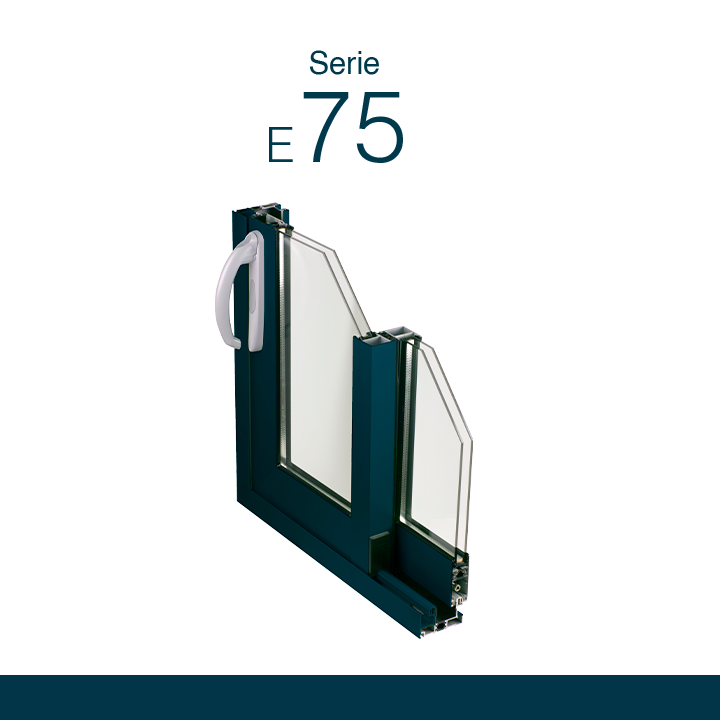 Serie-E75 Sistema de ventana, balconera y puerta corredera perimetral CON y SIN Rotura de Puente Térmico