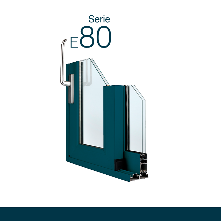 EXTRUAL Serie-E80 Sistema de ventana y balconera corredera perimetral con Rotura de Puente Térmico para grandes cerramientos