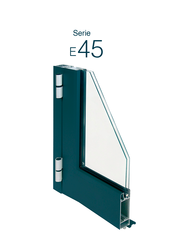 Serie-E-45 Puerta practicable diseñada especialmente para entradas de tráficos medios e intensivos