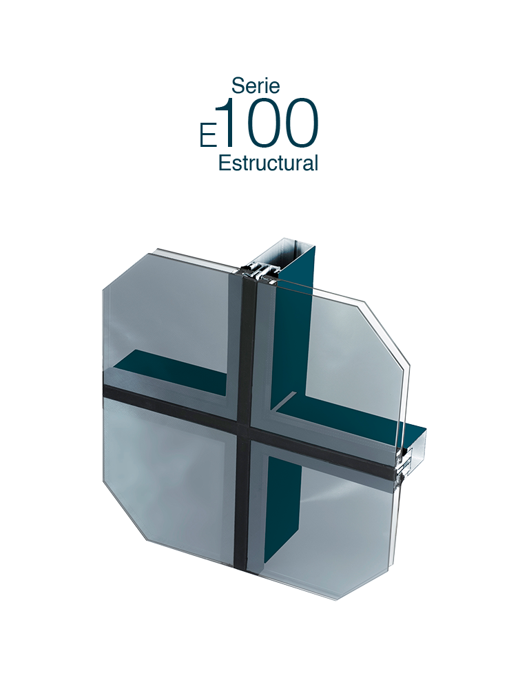 Serie-E100 Sistema de muro cortina estructural de gran facilidad de instalación y fabricación