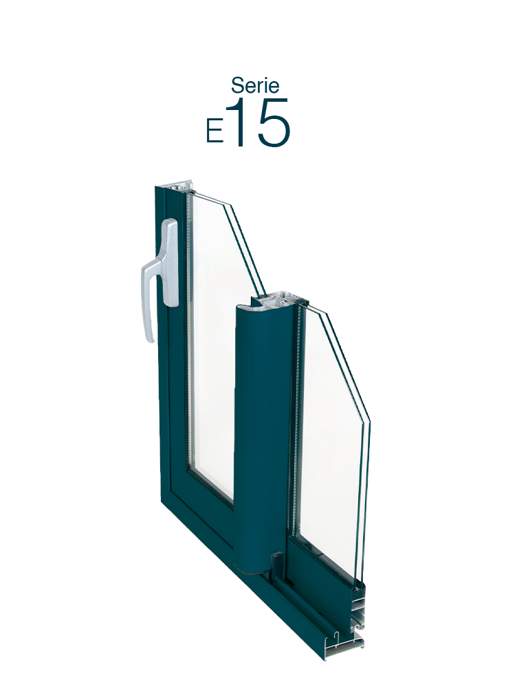 Serie-E15-Sistema de Ventana y, Balconera Corredera Perimetral, con una gran variedad de soluciones gracias a su extensa gama de perfiles y accesorios.