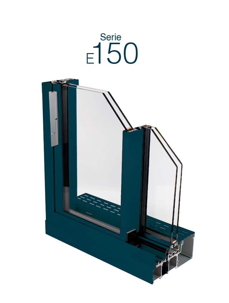 Serie-E150 Sistema de Ventana y Puerta Corredera Minimalista de grandes dimensiones con Rotura de Puente Térmico