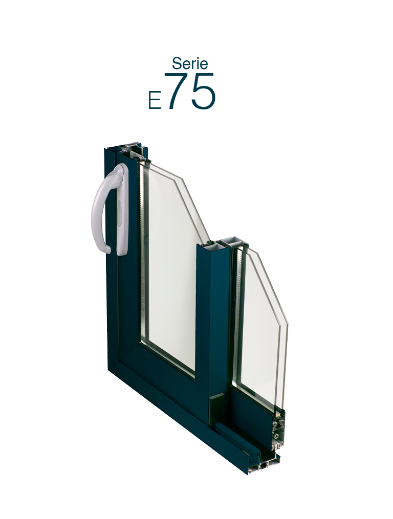 Serie-E75 Sistema de ventana, balconera y puerta corredera perimetral CON y SIN Rotura de Puente Térmico
